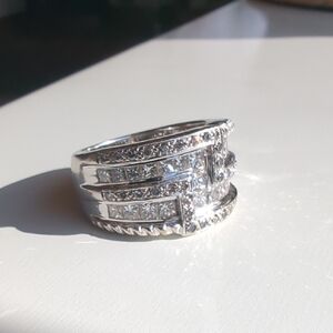 Vintage LeVian 18K White Gold 2.0 Carat Diamond Ring